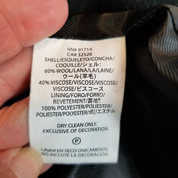 A/X Armani Exchange Women's Black Wool Blend Zip Front Jacket Blazer Size Small - Picture 9 of 9